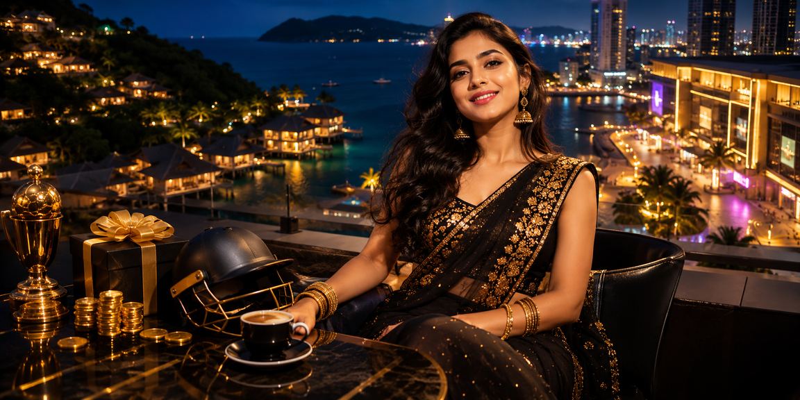 সেন্ট মার্টিনে রাতের আলোয় ক্রিকেট বেটিং বোনাস উপভোগ করছেন একজন তরুণ