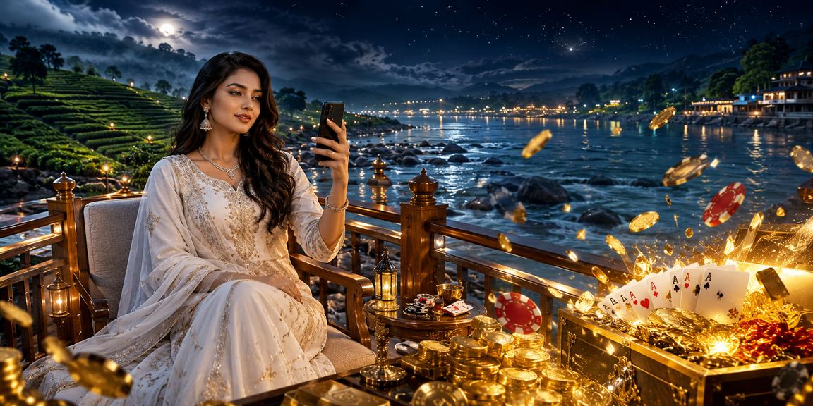 সিলেটের চা বাগানে বসে টিন প্যাটি খেলছেন একজন তরুণ qq 777 ব্যবহারকারী